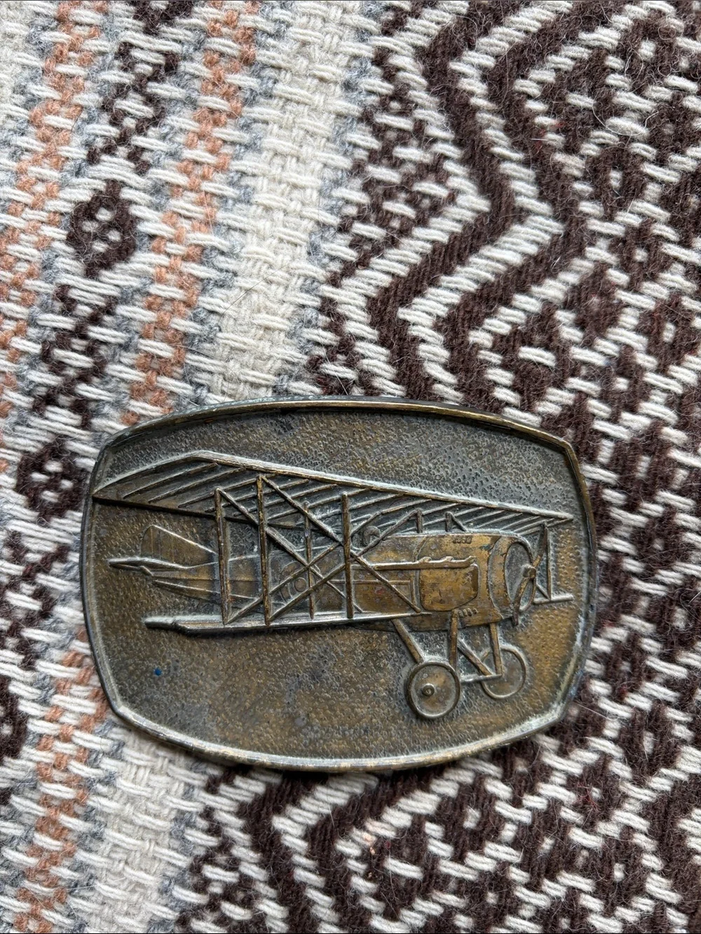 VINTAGE Metal Airplane Belt Buckle